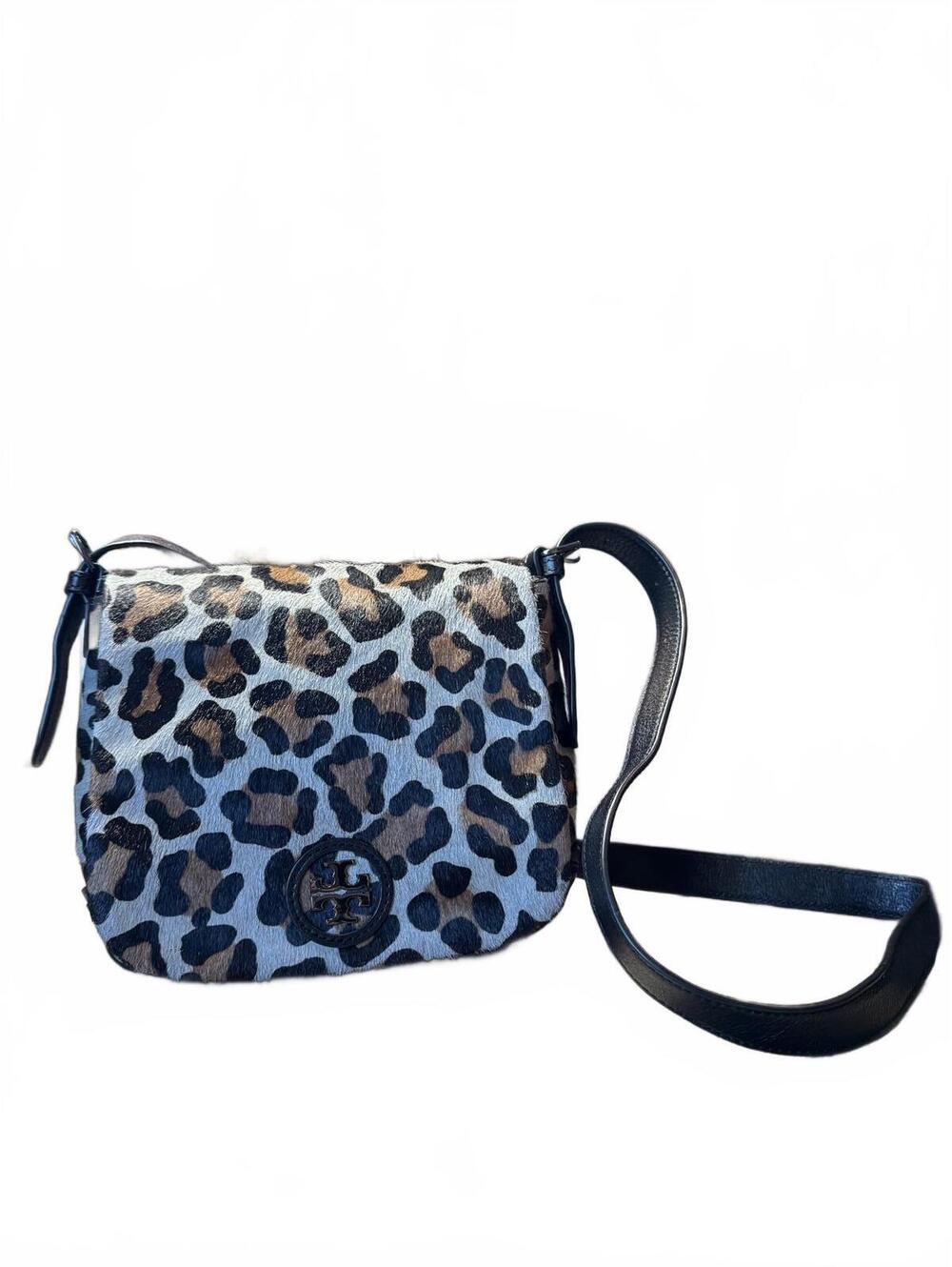 Tory Burch Leopard Print Cow Fur Crossbody Bag
